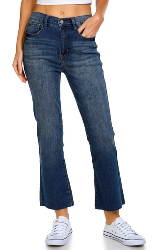 Thumbnail 2: Wallflower Wallflower Juniors Curvy High Rise Boot Cut Jeans 