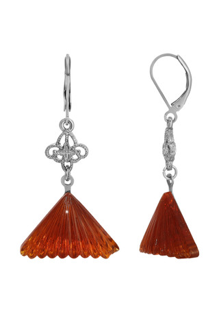Thumbnail 1: 1928 Jewelry 1928 Jewelry Faux Amber Filigree Earrings 