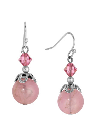 Thumbnail 1: 1928 Jewelry 1928 Jewelry Pink Bead Drop Earrings 