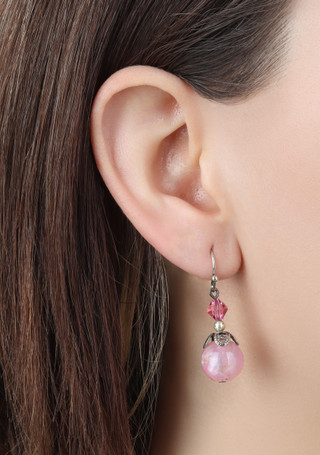 Thumbnail 2: 1928 Jewelry 1928 Jewelry Pink Bead Drop Earrings 