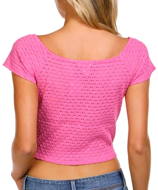 Thumbnail 4: BOZZOLO BOZZOLO Juniors Crochet Off The Shoulder Top 