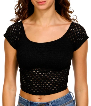 Thumbnail 2: BOZZOLO BOZZOLO Juniors Crochet Off The Shoulder Top 