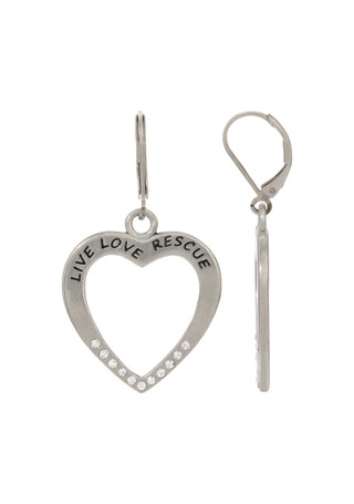 Thumbnail 1: 1928 Jewelry 1928 Jewelry Crystal Live Love Rescue Heart Earrings 