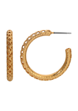 Thumbnail 1: 1928 Jewelry 1928 Jewelry 14K Gold Dipped Thick Band Hoop Earrings 