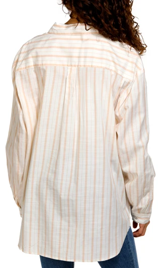 Thumbnail 2: Pink Rose Pink Rose Juniors Long Sleeve Stripe Button Down Top 