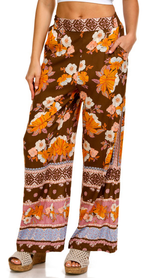 Thumbnail 1: Angie Angie Juniors Wide Leg Beachy Floral Pants 