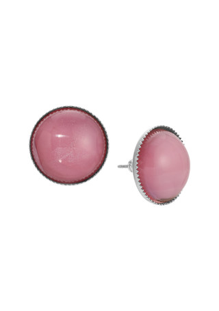 Thumbnail 1: 1928 Jewelry 1928 Jewelry Pink Cabochon Stud Earrings 
