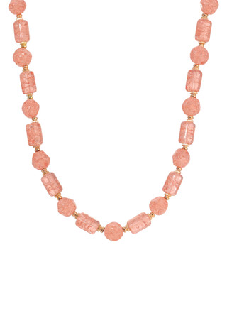 Thumbnail 1: 1928 Jewelry 1928 Jewelry Gold Tone Peach Glass Bead Necklace 