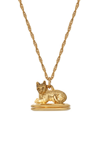 Thumbnail 1: 1928 Jewelry 1928 Jewelry 14K Gold Dipped Cat Locket Necklace 