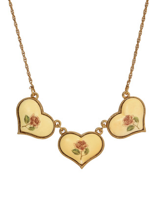 Thumbnail 1: 1928 Jewelry 1928 Jewelry Gold Tone Flower Heart Necklace 