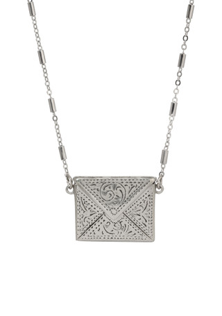 Thumbnail 1: 1928 Jewelry 1928 Jewelry Silver Tone Envelope Necklace 