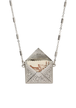 Thumbnail 2: 1928 Jewelry 1928 Jewelry Silver Tone Envelope Necklace 