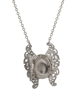 Thumbnail 2: 1928 Jewelry 1928 Jewelry Silver Tone Butterfly Locket Necklace 