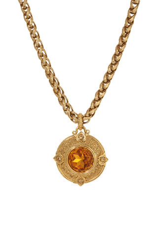 Thumbnail 1: 1928 Jewelry 1928 Jewelry Gold Tone Topaz Glass Necklace 
