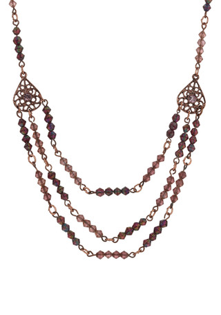 Thumbnail 1: 1928 Jewelry 1928 Jewelry Beaded Swag Filigree Necklace 