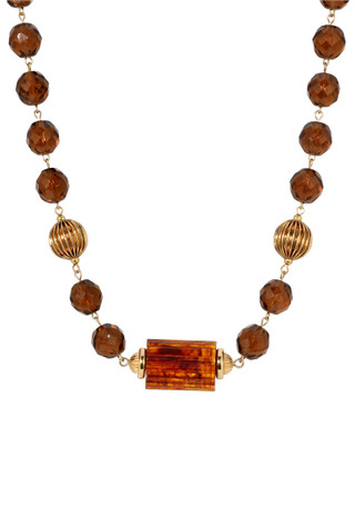 Thumbnail 1: 1928 Jewelry 1928 Jewelry Topaz Glass Brass Bead Necklace 