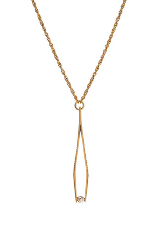 Thumbnail 1: 1928 Jewelry 1928 Jewelry Gold Tone Tweezer Crystal Necklace 