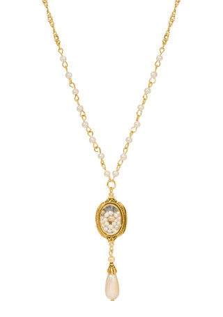 Thumbnail 1: 1928 Jewelry 1928 Jewelry Gold Tone Faux Pearl Drop Necklace 