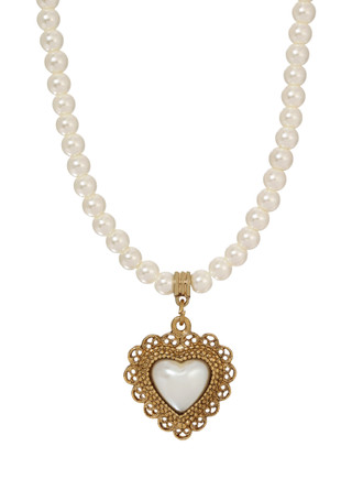 Thumbnail 2: 1928 Jewelry 1928 Jewelry Faux Pearl Heart Shaped Necklace 