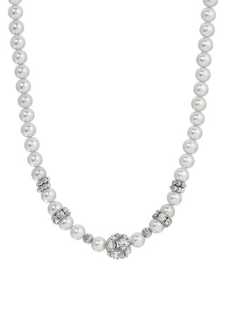 Thumbnail 1: 1928 Jewelry 1928 Jewelry Faux Pearl Crystal Necklace 