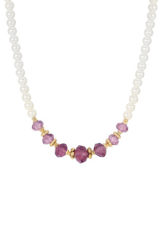 Thumbnail 1: 1928 Jewelry 1928 Jewelry Faux Pearl Purple Bead Necklace 