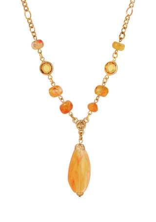 Thumbnail 1: 1928 Jewelry 1928 Jewelry Gold Tone Topaz Beaded Necklace 