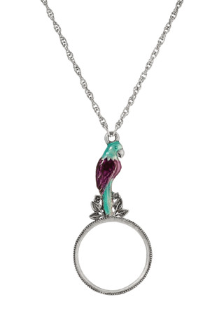 Thumbnail 1: 1928 Jewelry 1928 Jewelry Enamel Parrot Magnifying Necklace 