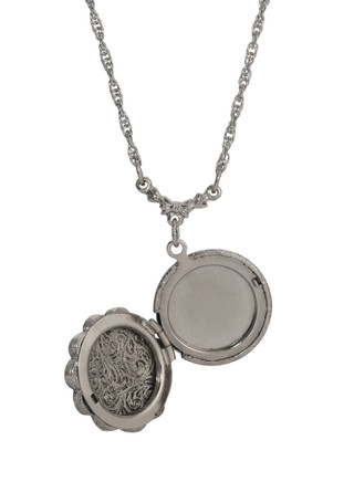 Thumbnail 2: 1928 Jewelry 1928 Jewelry Round Rose Locket Necklace 