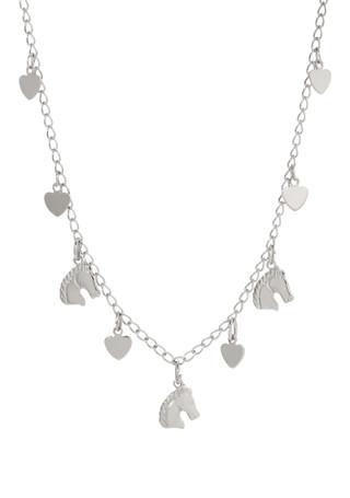 Thumbnail 1: 1928 Jewelry 1928 Jewelry Silver Tone Horse & Heart Necklace 