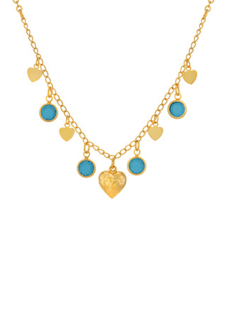 Thumbnail 1: 1928 Jewelry 1928 Jewelry Gold Tone Blue Heart Necklace 