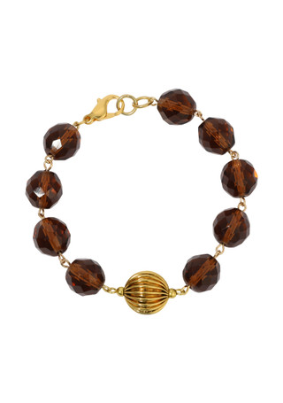 Thumbnail 1: 1928 Jewelry 1928 Jewelry Topaz Glass Brass Beads Bracelet 