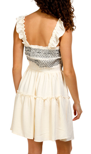 Thumbnail 4: No Comment No Comment Juniors Sleeveless Smocked Tiered Mini Dress 