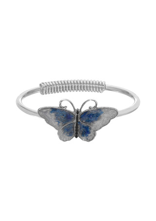 Thumbnail 1: 1928 Jewelry 1928 Jewelry Blue Enamel Butterfly Hinge Bracelet 