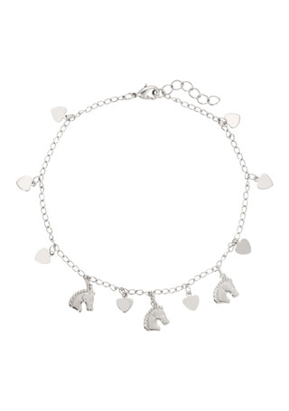 Thumbnail 1: 1928 Jewelry 1928 Jewelry Silver Tone Horse & Heart Anklet 
