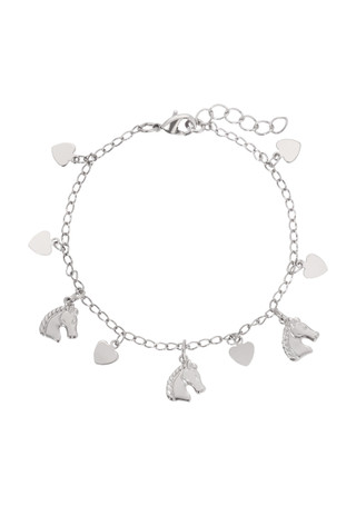 Thumbnail 1: 1928 Jewelry 1928 Jewelry Silver Tone Horse & Heart Bracelet 