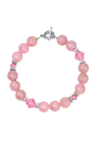 Thumbnail 1: 1928 Jewelry 1928 Jewelry Pink Round Lantern Bead Toggle Bracelet 