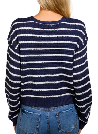 Thumbnail 2: No Comment No Comment Juniors Knit Long Sleeve Pointelle Cardigan 