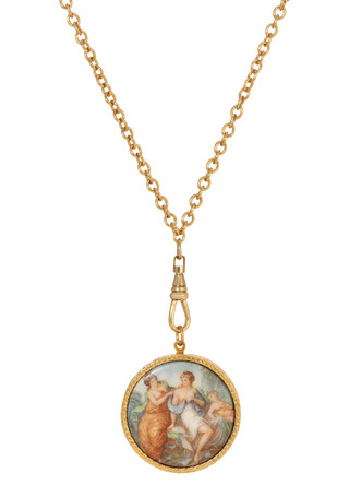 Thumbnail 1: 1928 Jewelry 1928 Jewelry 14K Gold Dipped Cameo Locket Pendant 