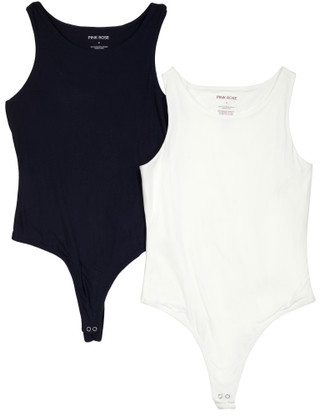 Thumbnail 1: Pink Rose Pink Rose Juniors 2 Pk Solid Bodysuits 