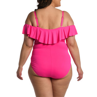 Thumbnail 2: La Blanca La Blanca Plus Solid Off the Shoulder One Piece Swimsuit 