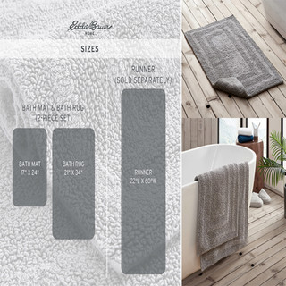 Thumbnail 18: Eddie Bauer Eddie Bauer 2 Pc Logan Reversible Tufted Bath Rug Set 