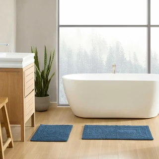 Thumbnail 4: Eddie Bauer Eddie Bauer 2 Pc Logan Reversible Tufted Bath Rug Set 