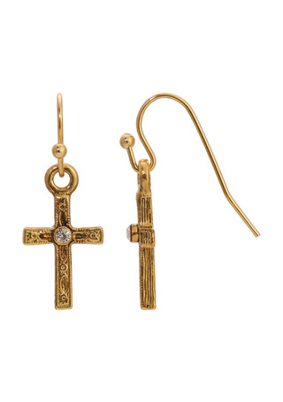 Thumbnail 1: 1928 Jewelry 1928 Jewelry Gold Tone Cross Wire Earrings 