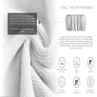 Thumbnail 10: Vera Wang Vera Wang 6 Pc. Sculpted Pleat Solid Terry Towel Set 