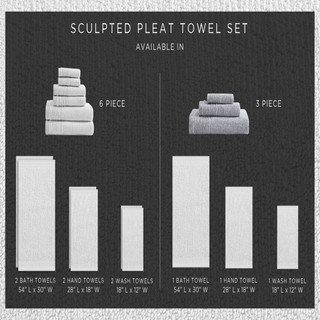 Thumbnail 18: Vera Wang Vera Wang 6 Pc. Sculpted Pleat Solid Terry Towel Set 