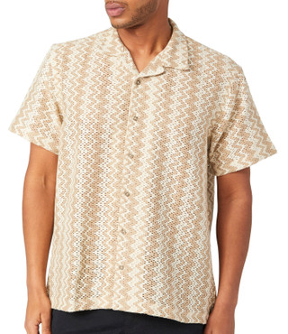 Thumbnail 1: RODE Rode Mens Crochet Yarn Dye Button Down Shirt 