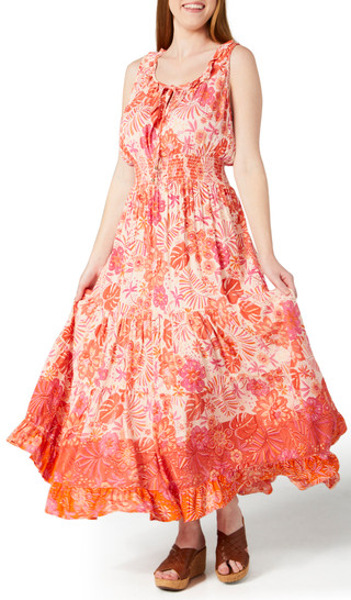 Thumbnail 1: Sky & Sand Sky & Sand Womens Sleeveless Tiered Print Maxi Dress 
