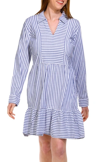 Thumbnail 1: Dash Dash Womens Striped Long Sleeve Swing Dress 
