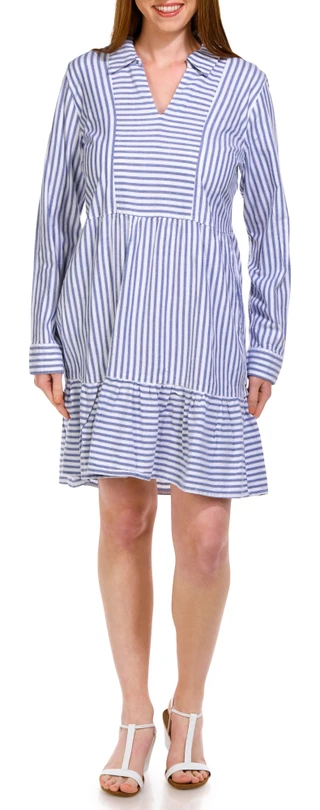 Thumbnail 4: Dash Dash Womens Striped Long Sleeve Swing Dress 