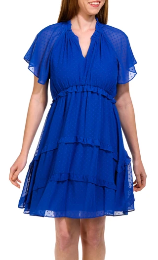 Thumbnail 1: Nanette Lepore Nanette Lepore Womens Short Sleeve Jacquard Knee Dress 